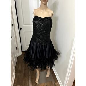 Black sequin and ruffle petticoat dance costume/dress